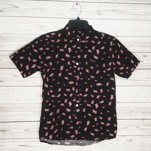 Boys American Flag Graphic Button Down 14-16